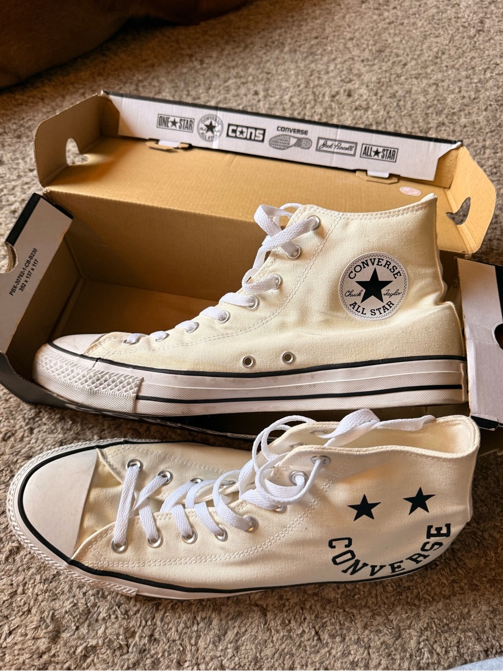 Converse Cream White High Top Sneakers